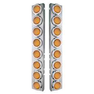 UNITED PACIFIC - UNITED PACIFIC - 33700 - SOPORTE DEL FILTRO DE AIRE FRONTAL DE ACERO INOXIDABLE CON LUCES Y BISELES DE 16X 9 LED DE 2" PARA LED Y LENTES PETERBILT-AMBER - Image 2