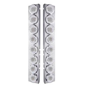 UNITED PACIFIC - UNITED PACIFIC - 33701 - SOPORTE DEL FILTRO DE AIRE FRONTAL DE ACERO INOXIDABLE CON LUCES Y BISELES DE 16X 9 LED DE 2" PARA LENTES LED/TRANSPARENTES PETERBILT-AMBER - Image 2