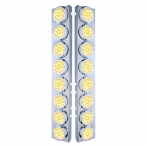 UNITED PACIFIC - 33703 - SOPORTE DEL FILTRO DE AIRE DELANTERO DE ACERO INOXIDABLE CON LUCES REFLECTORAS DE 16X 9 LED DE 2" Y BISELES PARA LENTES LED/CLARAS PETERBILT-AMBER