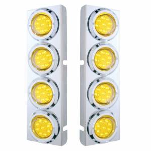 UNITED PACIFIC - 33718 - SOPORTE DEL FILTRO DE AIRE DELANTERO SS CON LUCES REFLECTORAS DE 8X 9 LED DE 2" Y BISELES PARA PETERBILT -LED ÁMBAR Y LENTES