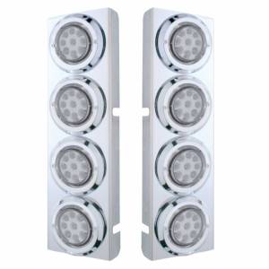UNITED PACIFIC - 33719 - SOPORTE DEL FILTRO DE AIRE DELANTERO SS CON LUCES REFLECTORAS DE 8X 9 LED DE 2" Y BISELES PARA PETERBILT -LED ÁMBAR/LEENTE TRANSPARENTE