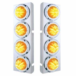 UNITED PACIFIC - 33722 - SOPORTE DEL FILTRO DE AIRE FRONTAL DE ACERO INOXIDABLE CON 8X 9 LED LUCES DE COLMENA DE 2" Y BISELES PARA LED Y LENTES PETERBILT-AMBER