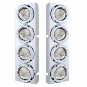 UNITED PACIFIC - 33723 - SOPORTE DEL FILTRO DE AIRE FRONTAL DE ACERO INOXIDABLE CON 8X 9 LED LUCES DE COLMENA DE 2" Y BISELES PARA LENTES LED/CLARAS PETERBILT-AMBER