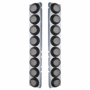 UNITED PACIFIC - 33801 - SOPORTE DEL FILTRO DE AIRE FRONTAL DE ACERO INOXIDABLE CON 16X 9 LUCES LED DE 2" PARA LENTES LED/TRANSPARENTES PETERBILT-AMBER