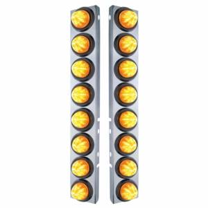 UNITED PACIFIC - 33806 - SOPORTE DEL FILTRO DE AIRE DELANTERO DE ACERO INOXIDABLE CON LUCES DE COLMENA DE 16X 9 LED DE 2" PARA LED Y LENTES PETERBILT-AMBER