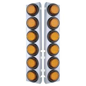 UNITED PACIFIC - 33808 - SOPORTE DEL FILTRO DE AIRE FRONTAL DE ACERO INOXIDABLE CON 12X 9 LUCES LED DE 2" PARA LED Y LENTES PETERBILT-AMBER
