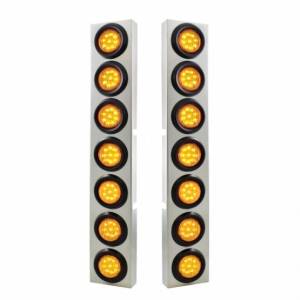 UNITED PACIFIC - 33824 - SOPORTE DEL FILTRO DE AIRE DELANTERO SS CON BISEL DE LUCES DE 14X 9 LED DE 2" PARA CAMIONES KW - LED ÁMBAR Y LENTE
