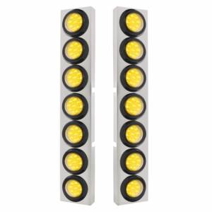UNITED PACIFIC - 33827 - SOPORTE DEL FILTRO DE AIRE DELANTERO SS CON LUCES REFLECTORAS LED ÁMBAR 14X 9 DE 2" PARA CAMIONES KW - LENTE TRANSPARENTE