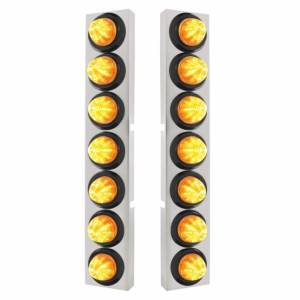 UNITED PACIFIC - 33830 - SOPORTE DEL FILTRO DE AIRE DELANTERO SS CON BISEL DE LUCES DE COLMENA DE 14X 9 LED DE 2" PARA CAMIONES KW - LED ÁMBAR Y LENTE