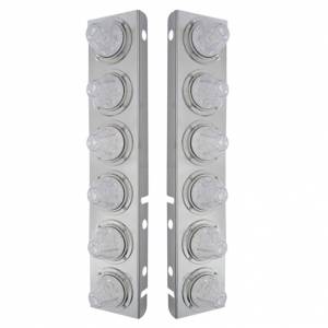 UNITED PACIFIC - 33921 - SOPORTE DEL FILTRO DE AIRE FRONTAL DE ACERO INOXIDABLE CON 12X 11 LUCES LED DE SANDÍA Y BISELES PARA LENTES LED/CLARAS PETERBILT-AMBER