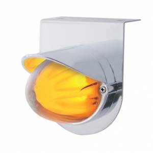 UNITED PACIFIC - 34414 - SOPORTE DE LUZ INOXIDABLE CON VISERA Y LUZ DE SANDÍA DE DOBLE FUNCIÓN DE 9 LED - LED ÁMBAR/LENTE TRANSPARENTE