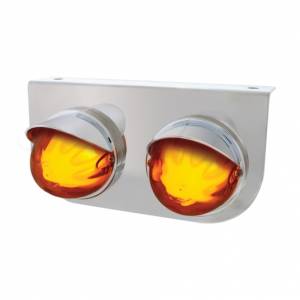 UNITED PACIFIC - 34420 - SOPORTE DE LUZ SS CON 2X 9 LED GLOLIGHT DE SANDÍA DE DOBLE FUNCIÓN Y VISORES - LED ÁMBAR Y LENTES