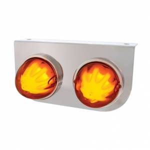 UNITED PACIFIC - 34424 - SOPORTE DE LUZ INOXIDABLE CON 2X 9 LED GLOLIGHT SANDÍA DE DOBLE FUNCIÓN - LED ÁMBAR/LENTE ÁMBAR