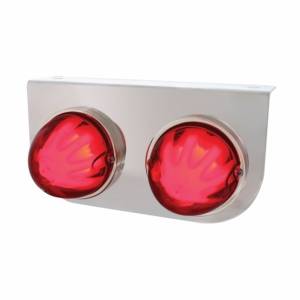 UNITED PACIFIC - 34425 - SOPORTE DE LUZ INOXIDABLE CON 2X 9 LED GLOLIGHT DE SANDÍA DE DOBLE FUNCIÓN - LED ROJO/ LENTE ROJA