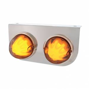 UNITED PACIFIC - 34426 - SOPORTE DE LUZ INOXIDABLE CON 2X 9 LED GLOLIGHT SANDÍA DE DOBLE FUNCIÓN - LED ÁMBAR/LENTE TRANSPARENTE