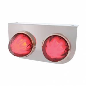 UNITED PACIFIC - 34427 - SOPORTE DE LUZ INOXIDABLE CON 2X 9 LED GLOLIGHT SANDÍA DE DOBLE FUNCIÓN - LED ROJO/LENTE TRANSPARENTE