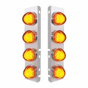 UNITED PACIFIC - 34434 - SOPORTE DEL FILTRO DE AIRE DELANTERO SS CON GLOLIGHT LED SANDÍA ÁMBAR 8X 9 PARA CAMIONES PB - LENTE ÁMBAR