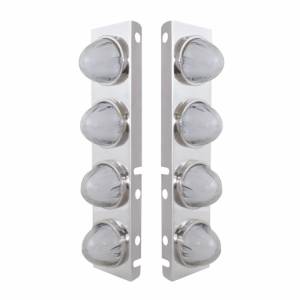UNITED PACIFIC - UNITED PACIFIC - 34435 - SOPORTE DEL FILTRO DE AIRE FRONTAL DE ACERO INOXIDABLE CON LUZ LED AMBAR DE 8X 9 SANDÍA Y BISELES PARA LENTES PETERBILT-CLEAR - Image 2