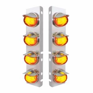 UNITED PACIFIC - 34436 - SOPORTE DEL FILTRO DE AIRE DELANTERO DE SS CON LUZ LED AMBAR 8X 9 SANDÍA Y VISORES PARA LENTES PETERBILT-AMBER