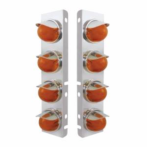 UNITED PACIFIC - UNITED PACIFIC - 34436 - SOPORTE DEL FILTRO DE AIRE DELANTERO DE SS CON LUZ LED AMBAR 8X 9 SANDÍA Y VISORES PARA LENTES PETERBILT-AMBER - Image 2