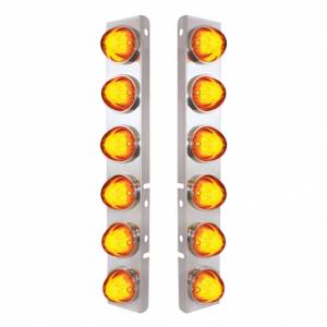 UNITED PACIFIC - 34438 - SOPORTE DEL FILTRO DE AIRE FRONTAL SS CON LUZ GLOLIGHT SANDÍA DE DOBLE FUNCIÓN LED ÁMBAR 12X 9 PARA LENTES PETERBILT-ÁMBAR