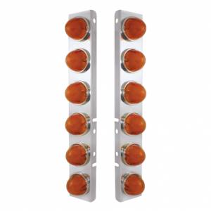 UNITED PACIFIC - UNITED PACIFIC - 34438 - SOPORTE DEL FILTRO DE AIRE FRONTAL SS CON LUZ GLOLIGHT SANDÍA DE DOBLE FUNCIÓN LED ÁMBAR 12X 9 PARA LENTES PETERBILT-ÁMBAR - Image 2