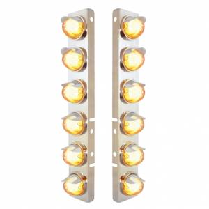 UNITED PACIFIC - 34441 - SOPORTE DE FILTRO DE AIRE DELANTERO SS CON LUZ LED SANDÍA HI/LO ÁMBAR 12X 9 Y VISORES PARA LENTES PETERBILT-CLEAR
