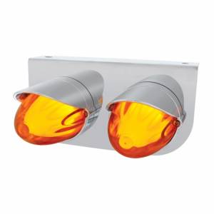 UNITED PACIFIC - 34450 - SOPORTE DE ACERO INOXIDABLE CON DOS LUCES Y VISORES GLOLIGHT DE 9 LED DE DOBLE FUNCIÓN SANDÍA GRAKON 1000 - LED ÁMBAR Y LENTES