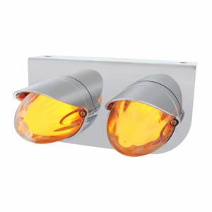 UNITED PACIFIC - 34451 - SOPORTE DE ACERO INOXIDABLE CON DOS LUCES Y VISORES GRAKON 1000 DE SANDÍA GLOLIGHT DE 9 LED DE DOBLE FUNCIÓN - LENTE TRANSPARENTE