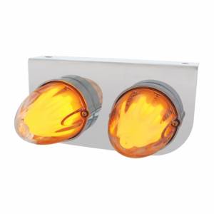 UNITED PACIFIC - 34453 - SOPORTE DE LUZ INOXIDABLE CON 2X 9 LED GLOLIGHT SANDÍA DE DOBLE FUNCIÓN - LED ÁMBAR/LENTE TRANSPARENTE