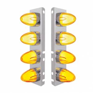UNITED PACIFIC - 34454 - SOPORTE DEL FILTRO DE AIRE FRONTAL SS CON LUZ GLOLIGHT SANDÍA DE DOBLE FUNCIÓN LED ÁMBAR 8X 9 PARA LENTES PETERBILT-ÁMBAR