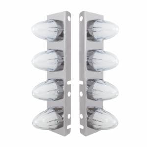 UNITED PACIFIC - 34455 - SOPORTE DEL FILTRO DE AIRE FRONTAL SS CON LUZ GLOLIGHT SANDÍA DE DOBLE FUNCIÓN LED ÁMBAR 8X 9 PARA LENTES PETERBILT-CLEAR