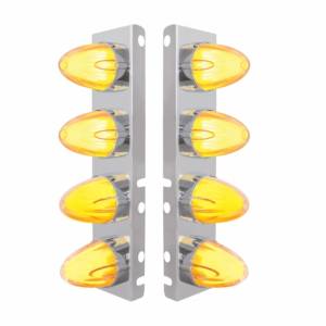 UNITED PACIFIC - UNITED PACIFIC - 34455 - SOPORTE DEL FILTRO DE AIRE FRONTAL SS CON LUZ GLOLIGHT SANDÍA DE DOBLE FUNCIÓN LED ÁMBAR 8X 9 PARA LENTES PETERBILT-CLEAR - Image 2