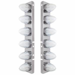 UNITED PACIFIC - UNITED PACIFIC - 34459 - SOPORTE DE FILTRO DE AIRE DELANTERO SS CON LUCES LED GLOLIGHT SANDÍA GRAKON 12X 9 ÁMBAR HI/LO PARA LENTES PETERBILT-CLEAR - Image 2