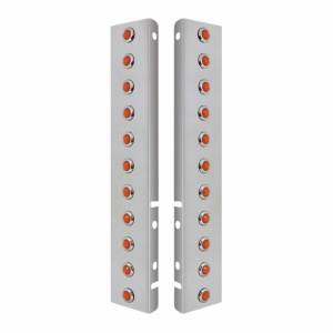 UNITED PACIFIC - UNITED PACIFIC - 34462 - SOPORTE DEL FILTRO DE AIRE FRONTAL DE ACERO INOXIDABLE CON 22X 3 LED ÁMBAR HI/LO MINI LUCES DE CRISTAL DE 3/4" Y BISELES DE ACERO INOXIDABLE PARA LENTES PETERBILT-AMBER - Image 2