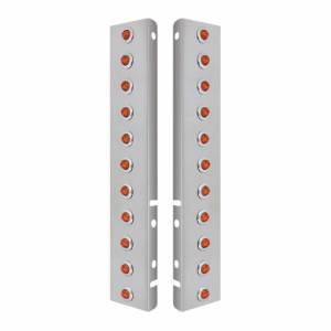 UNITED PACIFIC - UNITED PACIFIC - 34463 - SOPORTE DEL FILTRO DE AIRE FRONTAL DE ACERO INOXIDABLE CON 22X 2 LED ÁMBAR MINI LUCES DE 3/4" Y BISELES DE ACERO INOXIDABLE PARA LENTES PETERBILT-AMBER - Image 2