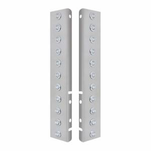UNITED PACIFIC - UNITED PACIFIC - 34464 - SOPORTE DEL FILTRO DE AIRE FRONTAL DE ACERO INOXIDABLE CON 22X 2 LED ÁMBAR MINI LUCES DE 3/4" Y BISELES DE ACERO INOXIDABLE PARA LENTES PETERBILT-CLEAR - Image 2