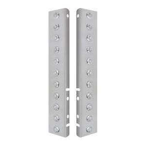 UNITED PACIFIC - UNITED PACIFIC - 34466 - SOPORTE DEL FILTRO DE AIRE FRONTAL DE ACERO INOXIDABLE CON 22X 3 LED ÁMBAR DE DOBLE FUNCIÓN MINI LUCES DE 3/4" Y BISELES DE ACERO INOXIDABLE PARA LENTES PETERBILT-CLEAR - Image 2