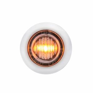 UNITED PACIFIC - UNITED PACIFIC - 34466 - SOPORTE DEL FILTRO DE AIRE FRONTAL DE ACERO INOXIDABLE CON 22X 3 LED ÁMBAR DE DOBLE FUNCIÓN MINI LUCES DE 3/4" Y BISELES DE ACERO INOXIDABLE PARA LENTES PETERBILT-CLEAR - Image 3