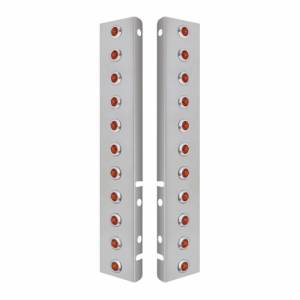 UNITED PACIFIC - UNITED PACIFIC - 34467 - SOPORTE DEL FILTRO DE AIRE FRONTAL DE ACERO INOXIDABLE CON 22X 3 LED ÁMBAR MINI LUCES DE 3/4" Y BISELES DE ACERO INOXIDABLE PARA LENTES PETERBILT-AMBER - Image 2