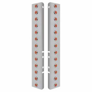 UNITED PACIFIC - UNITED PACIFIC - 34471 - SOPORTE DEL FILTRO DE AIRE FRONTAL DE ACERO INOXIDABLE CON 26X 3 LED ÁMBAR HI/LO MINI LUCES DE CRISTAL DE 3/4" Y BISELES DE ACERO INOXIDABLE PARA LENTES PETERBILT-AMBER - Image 2