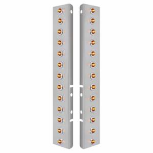 UNITED PACIFIC - 34472 - SOPORTE DEL FILTRO DE AIRE FRONTAL DE ACERO INOXIDABLE CON 26X 2 LED ÁMBAR MINI LUCES DE 3/4" Y BISELES DE ACERO INOXIDABLE PARA LENTES PETERBILT-AMBER