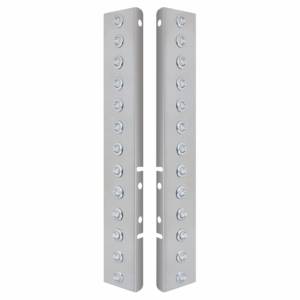 UNITED PACIFIC - UNITED PACIFIC - 34473 - SOPORTE DEL FILTRO DE AIRE DELANTERO DE ACERO INOXIDABLE CON MINI LUCES LED ÁMBAR DE 26X 2 DE 3/4" Y BISELES DE ACERO INOXIDABLE PARA LENTES PETERBILT-CLEAR - Image 2