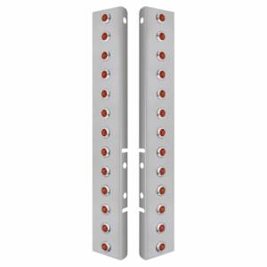 UNITED PACIFIC - UNITED PACIFIC - 34474 - SOPORTE DEL FILTRO DE AIRE FRONTAL DE ACERO INOXIDABLE CON 26X 3 LED ÁMBAR DE DOBLE FUNCIÓN MINI LUCES DE 3/4" Y BISELES DE ACERO INOXIDABLE PARA LENTES PETERBILT-AMBER - Image 2