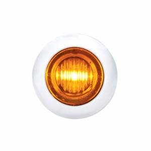 UNITED PACIFIC - UNITED PACIFIC - 34474 - SOPORTE DEL FILTRO DE AIRE FRONTAL DE ACERO INOXIDABLE CON 26X 3 LED ÁMBAR DE DOBLE FUNCIÓN MINI LUCES DE 3/4" Y BISELES DE ACERO INOXIDABLE PARA LENTES PETERBILT-AMBER - Image 3