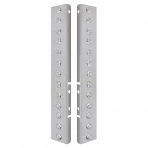 UNITED PACIFIC - UNITED PACIFIC - 34475 - SOPORTE DE FILTRO DE AIRE FRONTAL DE ACERO INOXIDABLE CON 26X 3 LED ÁMBAR DE DOBLE FUNCIÓN MINI LUCES DE 3/4" Y BISELES DE ACERO INOXIDABLE PARA LENTES PETERBILT-CLEAR - Image 2