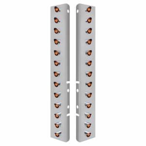 UNITED PACIFIC - 34478 - SOPORTE DEL FILTRO DE AIRE DELANTERO DE ACERO INOXIDABLE CON MINI LUCES Y VISORES DE 26X 3 LED DE 3/4" PARA LED Y LENTES PETERBILT-AMBER