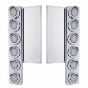 UNITED PACIFIC - 34576 - SOPORTE DEL FILTRO DE AIRE DELANTERO FL SS CON LUCES Y VISORES DE 12X 9 LED DE 2" - LED ÁMBAR/LENTE TRANSPARENTE
