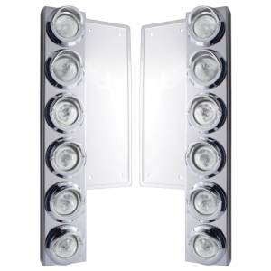 UNITED PACIFIC - 34581 - SOPORTE DEL FILTRO DE AIRE DELANTERO FL SS CON 12X 9 LED LUCES Y VISORES DE COLMENA DE 2" - LED ÁMBAR/LENTE TRANSPARENTE