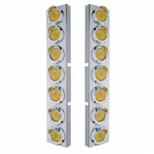 UNITED PACIFIC - 34582 - SOPORTE PARA FILTRO DE AIRE FRONTAL DE ACERO INOXIDABLE KENWORTH CON VISORES Y LUCES PLANAS DE 14X 2" - LENTE ÁMBAR